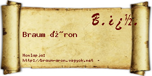Braum Áron névjegykártya